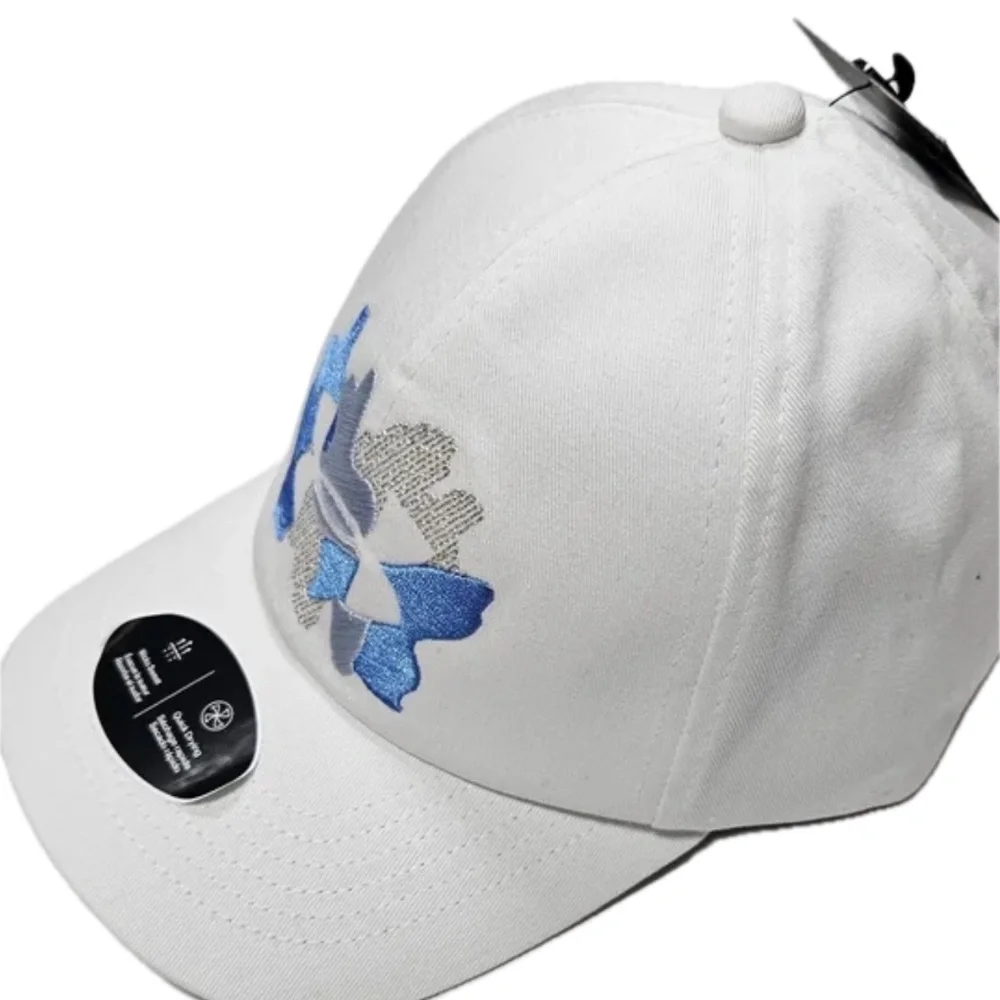 Under Armour Hat Cap Strap‎ Back Youth One Size White Embroidered UA Free Fit